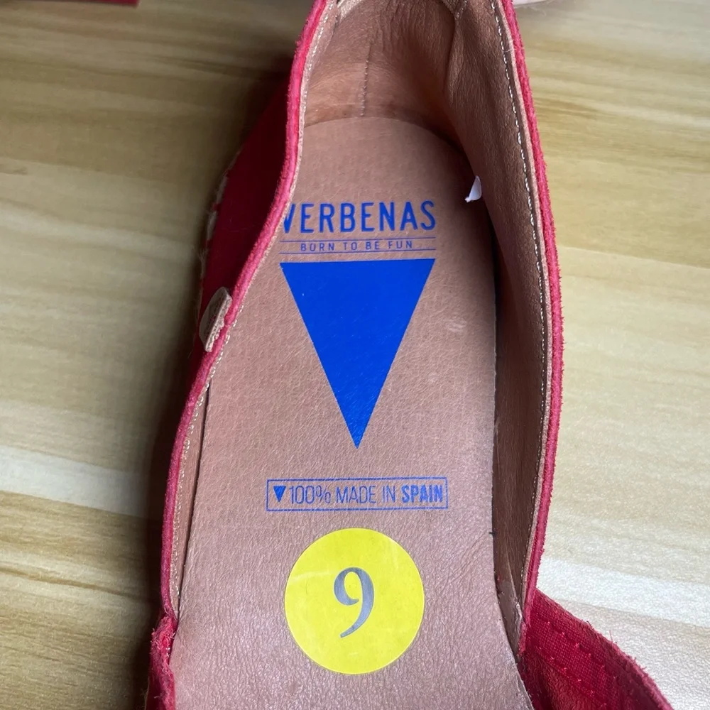 Verbenas Red Suede Carmen Espadrilles 100% Made in Spain size 40(US 9)